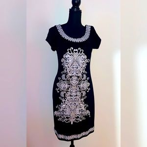 Black & White Dress with Gold